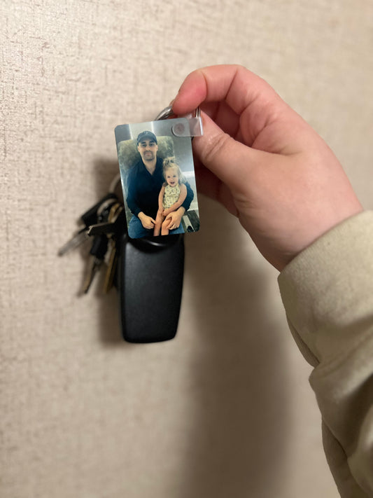 Double sided picture key chains