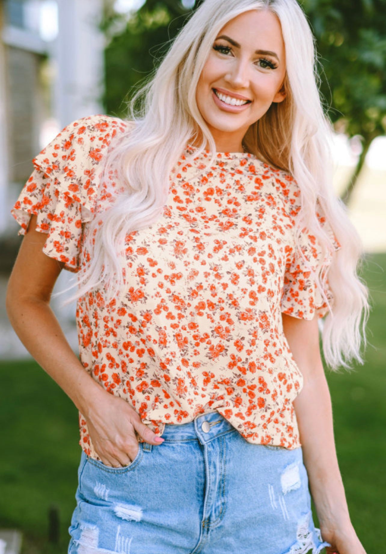 Sunset floral top