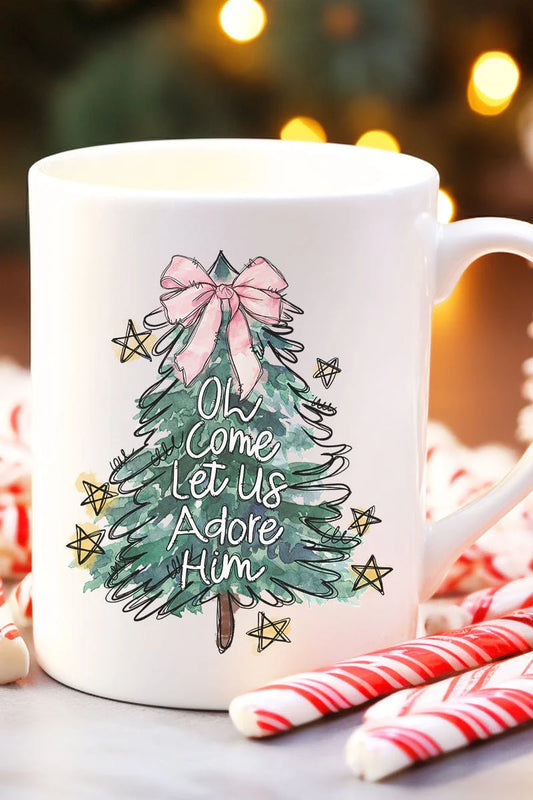 Oh let us adore him coffee mug